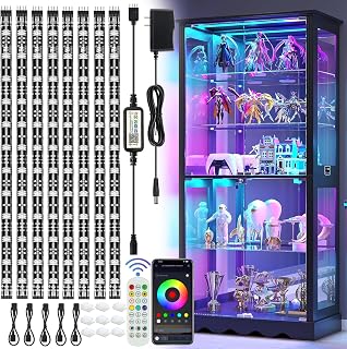 LED Strip Lights 8 Pre-Cut 20Inch/160Inch LED Light Strip 240 LED RGB Flexible Color Changing 5050 LED Accent Kit with APP & RF Remote, Power Supply, and Connectors for TV, Home, DIY Decoration