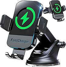 Wireless Car Charger, 2026 Upgrade 15W Fast Charging Auto Clamping Car Phone Holder Charger, Phone Holders for car Mount, fit for iPhone 17 16 15 14 13 Mini Pro Max XR,Samsung Galaxy S26 Ultra