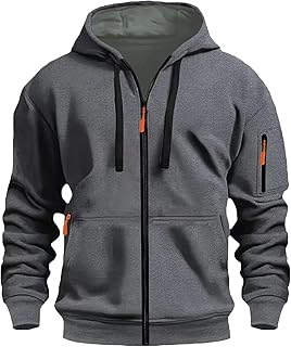 Mens Fleece Jackets Contrast Hoodies Lightweight Sweatshirt Color Block Jacket Coats