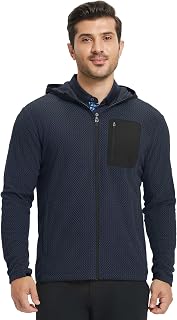 Fleece Hoodies Jacket Men Full Zip with 3 Zip Pockets Lightweight Soft Warm Hoodie for Golf Athletic Travel