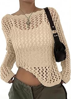 Off The Shoulder Loose Knit Summer Sweater for Women Beach Vacation Clothes for Women Trendy 2026