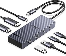 UGREEN 7-in-1 Docking Station Dual Monitor, USB C Hub Dual 4K@60Hz HDMI Display, 10Gbps USB-A/C Data Ports, 100W PD, Aluminum Revodok Pro Laptop Docking Station for HP, Thinkpad, Dell and More Laptop