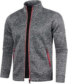 Mens Hooded Sweatshirt Full Zip Up Cardigan Sweater Coat Lightweight Stand Collar Jacket Casual Fashion Clothes