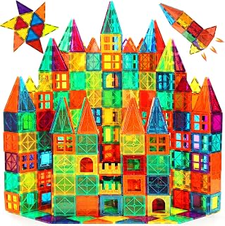 FNJO Magnetic Tiles, 110PCS Magnet Building Set, Magnetic Building Blocks, Construction STEM Learning and Playing Toys for Kids, Montessori Toy for Preschool Boys Girls