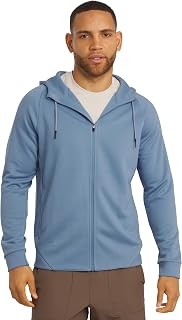 Men's Regular Fit Active High Performance Heavyweight Jacquard Mesh Full Zip Hoodie (S-2XL)
