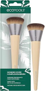 EcoTools Wonder Cover Complexion Brush,Makeup Brush For Flawless Foundation Application & Blending,Full Coverage Base-Brush,Eco-Friendly,Synthetic Bristles,Cruelty-Free,(Pack of 8)