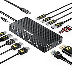 USB C Docking Station Dual Monitor, 14 in 1 Docking Station 3 Monitors with 2 * 4K HDMI, DP, 5*USB-A/C 10Gbps Ports, Ethernet, SD/TF,100W PD, Hub Multiport Adapter for HP/Dell/Lenovo
