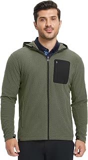 Fleece Hoodies Jacket Men Full Zip with 3 Zip Pockets Lightweight Soft Warm Hoodie for Golf Athletic Travel