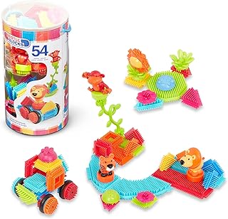 Battat – Bristle Blocks – STEM Interlocking Building Blocks – 54 Pieces Playset – Reusable Storage Bucket – Developmental Toys for Toddlers & Kids – Jungle Advetures – 2+ Years