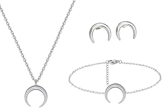 Moon Necklace For Men Women Silver Stainless Steel Cuban Chain Chunky Thick Hippie Hip Hop Kpop Punk Ot Toggle Clasp Crescent Half Moon Necklace Birthday Christmas Jewelry Gift For Him Her