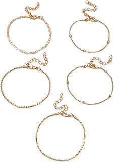 5 Pcs Set Of Tiny en Chain Design Bracelet Jewelry Elegant Leisure Style For Women Daily Stackable Hand Chain Practical design