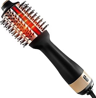 HIPPIH Infrared Blow Dryer Brush - 4 in 1 Hair Dryer Brush for Anti-frizz Drying & Styling, Negative Ionic Women Blowout Hot-Air Hair Brushes with Oval Barrel for Smooth, Salon-Style Volume
