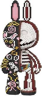 HONLANCH Animal Graffiti Skeleton Rabbit Micro Building Blocks Set（8000PCS 55cm High Series） Gift for Adults and Kids