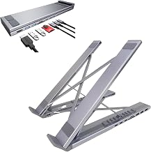 2026 New 8-in-1 Laptop Stand Docking Station with 4K HDMI, Dual USB-A 3.0, USB-C, 100W PD Charging, SD/TF Card Reader