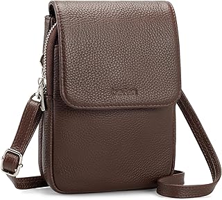 Genuine Leather Crossbody Bags for Women, Cell Phone Cross body Purse Bag with RFID Blocking Card Slots