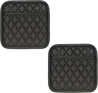 2PCS Car Side Pocket Organizer, Universal Waterproof PU Leather Auto Seat Gap Filler Storage Bag, Self-Adhesive Multifunctional Car Door Sunglasses Holder Pouch for Phone, Card (S)
