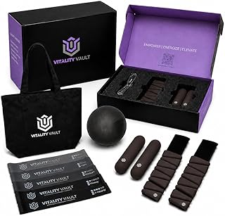 Pilates Pro Power Pack - Equipment Set for Home Workout - All-in-One Fitness Kit with Ankle Weights, Dumbbells, Resistance Bands, Pilates Ball & Canvas Tote - Full Body Workout System, Portable Home G