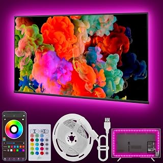 Ledagic Led Lights for TV, 16.4ft TV Led Backlight 32-75 Inch, USB Led Light Strip with Remote, App Control, RGB Led Strip Lights Music Sync Color Changing Led Lights for Bedroom, Gaming Accessories
