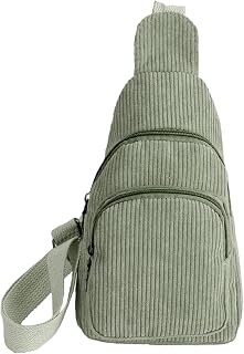 Crossbody Corduroy Bags for Women Fanny Packs Sling Bag Backpack Casual Chest Bag Anti Theft Purse Mini Backpack Tote