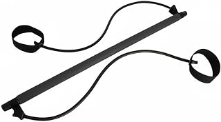 Steel Core Pilates Bar with Latex Resistance Band, 13-Inch Portable Strength Training Kit for Home Workouts