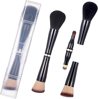 Travel Makeup Brushes 4 in 1 Makeup Brush Retractable Makeup-Brush Set Double Ended Makeups Brushes Set with Case Powder Foundation/Blush Eyeshadow Concealer Brush for Liquid Cream Powder