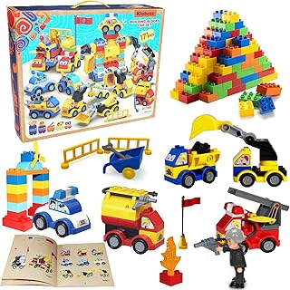 Klobroz Building Blocks for Toddlers 2-5, 171 Pieces Blocks Car Set for Kids Classic Large Building Bricks Compatible with All Major Brands Educational Toys for All Ages