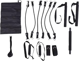 Pilates Bar Kit Pilates Workout Equipment Squats Exercise Equipment 20 30 40 Lbs Resistance Bands Adjustable Pilates Workout Equipment with Storage Bag for Home Fitness