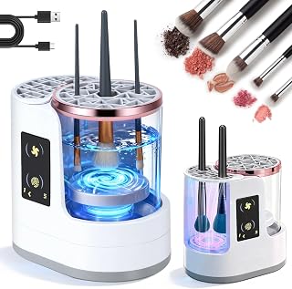 3 IN 1 Electric Makeup Brush Cleaner Machine With Drying Function, Automatic Cleaner Brushes Cleaner, Cosmetic Make Up Brush Machine for All Size Beauty Makeup Brush Set Gift for Mother, Girlfriend