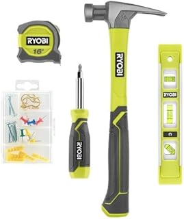 RYOBI Hand Tool Mounting Set Hammer Level Measure Tape Screwdriver