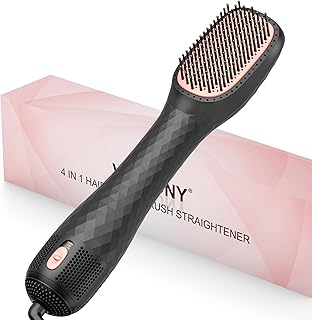 Hair Dryer Brush Blow Dryer Brush Straightener, 4-in-1 Professional 1200W Ionic Hot Air Brush Styler with Ceramic & Tourmaline Technology, One Step Hair Dryer & Styler Volumizer for All Hair Types