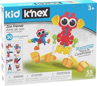 Kid K’NEX – Zoo Friends Building Set – 55 Pieces – Ages 3 and Up – Preschool Educational Toy (Amazon Exclusive)