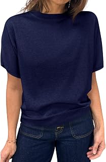 Women's Short Sleeve Crew Neck Knit Pullover Sweater