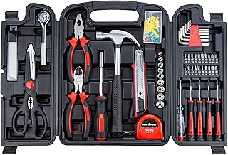CARTMAN 140-Piece Home Tool Set, Basic Household Hand Tool Kit with Organized Storage Case - Essential Tools for Home Repairs & DIY Projects