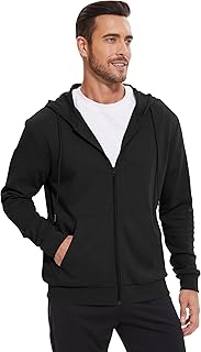 Lightweight Hoodie Men Zip Up Hooded Sweatshirt Thin Slim Fit Jacket Available in Regular & Tall Sizes