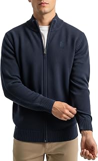 Men's Cardigan Sweater | 100% Cotton Full Zipper Up Knitted Jacket | Multi Packs