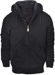 Hoodies for Men Heavyweight Fleece Sweatshirt - Full Zip Up Thick Sherpa Lined