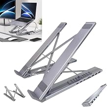 2026 Now 8-in-1 Laptop Docking Station with Stand, USB-C Hub, HDMI 4K, USB 3.0, PD 100W, SD/TF Card Reader, Aluminum Alloy (3)