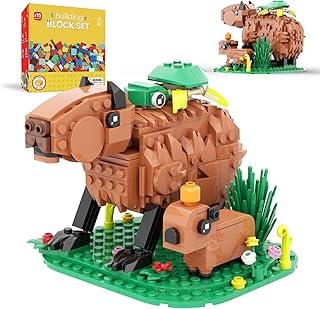 Capybara Building Set, Capybara Gifts Building Kit with Turtle & Mini Capybara, Animal Capybara Stuff Toys Building Set, Birthday Easter Gifts for Adult Boys Girls