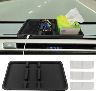 Large Dashboard Mat for Car, Anti-Slip Auto Phone Holder Tray, Universal Auto Dashboard Organizer Pad Accessories for Smartphone, GPS, Keychains, Sunglasses, Parking Card Number Plate
