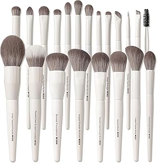Makeup Brushes 20Pcs Pro Face & Eye Makeup Brush Set Labeled,White | Non Shedding ultra Dense Soft Bristle,Make Up Brush kit for Blending,Powder,Foundation,Bronzer,Highlight,Concealer,Eye Shadow