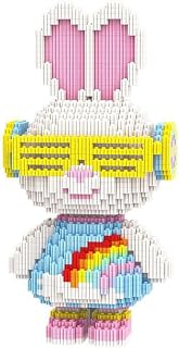 HONLANCH Animal Rainbow Rabbit Micro Building Blocks Set（2000PCS 28cm High Series） Gift for Adults and Kids