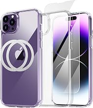 AICase Clear Case for iPhone 14 Pro Max with Screen Protector and MagSafe Ring/MagSafe Sticker,[Not Yellowing] Transparent Slim Shockproof Protective Phone Cover 14 Pro Max 6.7 inch 2022