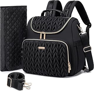 Tealari 4 in 1 Convertible Diaper Bag Backpack,Waterproof Baby Diaper Bag with Changing Pad,Converts into Baby Tote Bag,Diaper Backpack,Stroller Bag and Crossbody Diaper Bag