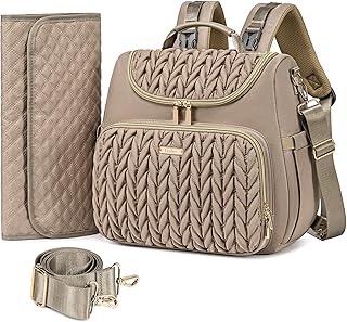 Tealari 4 in 1 Convertible Diaper Bag Backpack,Waterproof Baby Diaper Bag with Changing Pad,Converts into Baby Tote Bag,Diaper Backpack,Stroller Bag and Crossbody Diaper Bag