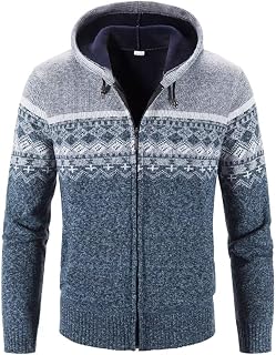 Men's Sweatershirt Knitwear Jacket Sport Coat Cardigan Hoodie Autumn Winter Fleece Lining Fashion Thick Warm Comfort Classic