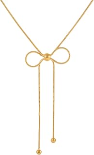 Stainless Steel Minimalist Bowknot Round Snake Chain Necklace Stud Earring and Rings