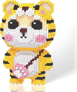 Micro Tiger Building Blocks Sets, Majestic Tiger Toy Compatible with Lego, Forest Animal Adventure, 2000PCS 4 * 8 * 12″‌ 3D Decoration Model, STEM Birthday Gift for Adults and Kids Age 8+