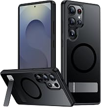 SPIDERCASE Magnetic for Samsung Galaxy S25 Ultra Case, [3 Stand Ways][ Military Grade Drop Protection] with Invisible Stand Slim Phone Case for S25 Ultra 5G,Black