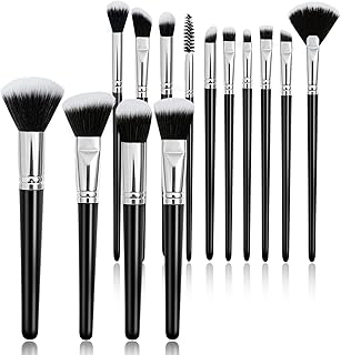 Makeup Brush Set, Premium Synthetic 14 Pcs Makeup Brushes, Travel Makeup Brush Set for Foundation, Concealer, Blush and Eyeshadow Brush(Black)