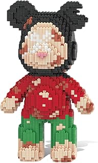 HOOLEDAY Countryside Bear Micro Building Blocks Set, 3200 PCS Cute Farm Girl Bear Mini Bricks DIY Building Kit, Pastoral Style Display Figure, Desk Decor Gift for Adults Teens